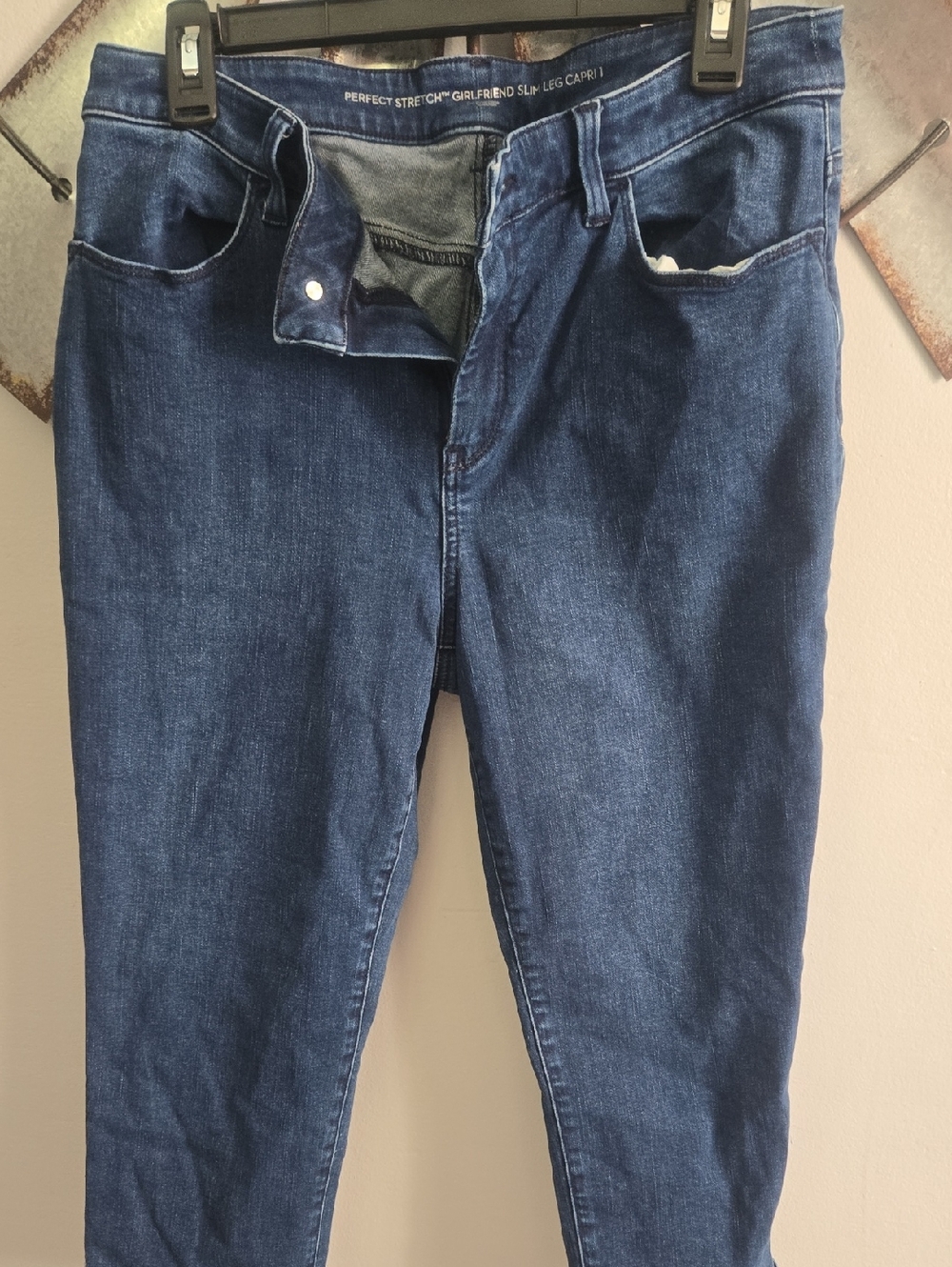 Girlfrien Sim Leg Capris 1 Dark Blue Stretch Skinny Jeans